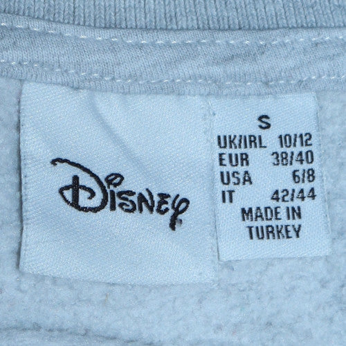 Disney Women Grey Stitch V-Neck Pullover Sweatshirt Size 10/12
