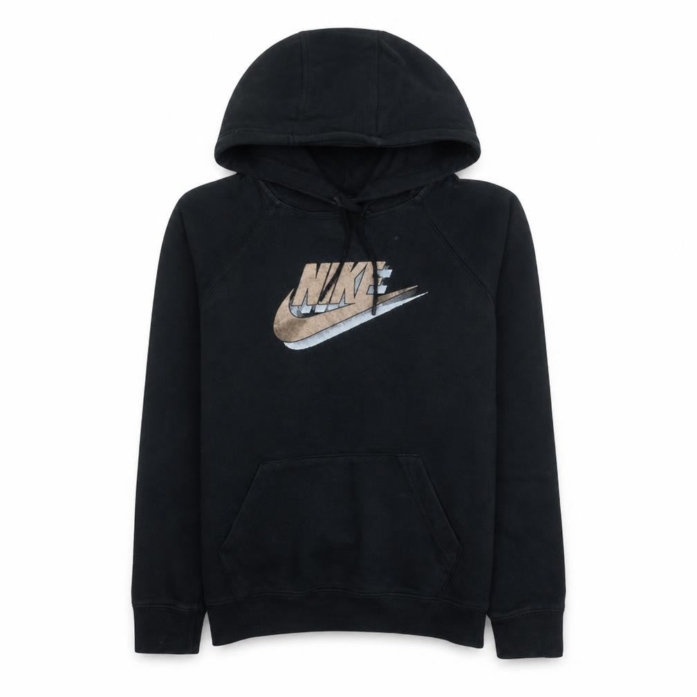 Nike Womens Black XS Pullover Hoodie Gold Logo Sweatshirt