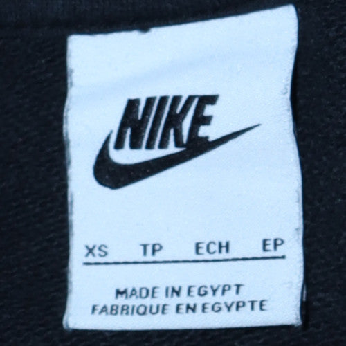 Nike Womens Black XS Pullover Hoodie Gold Logo Sweatshirt