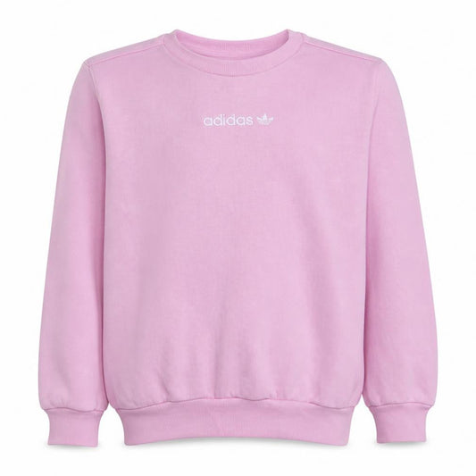 Adidas Girls Pink Crew Neck Fleece Pullover Sweatshirt 13-14 Years