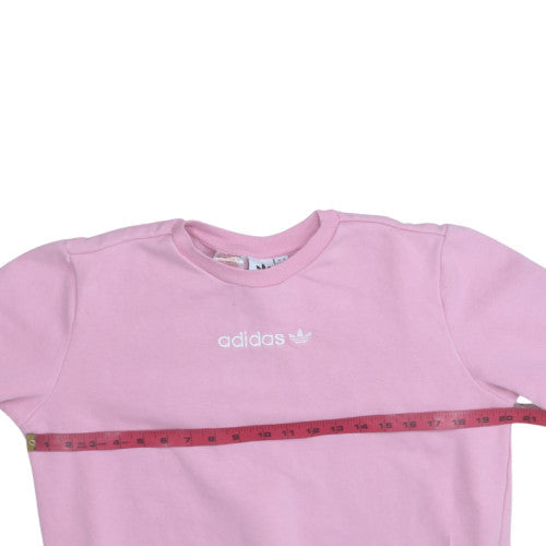 Adidas Girls Pink Crew Neck Fleece Pullover Sweatshirt 13-14 Years