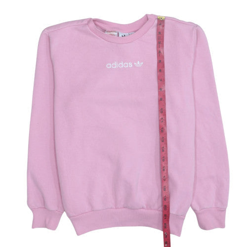 Adidas Girls Pink Crew Neck Fleece Pullover Sweatshirt 13-14 Years
