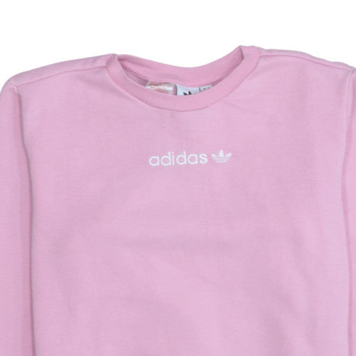 Adidas Girls Pink Crew Neck Fleece Pullover Sweatshirt 13-14 Years