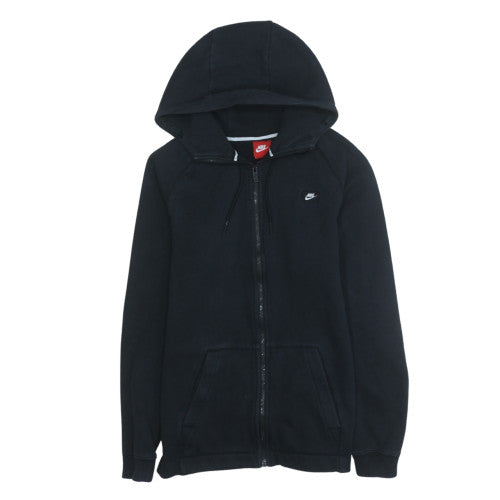 Nike Men's Black Full Zip Hoodie L Cotton Blend Casual Sweatshirt