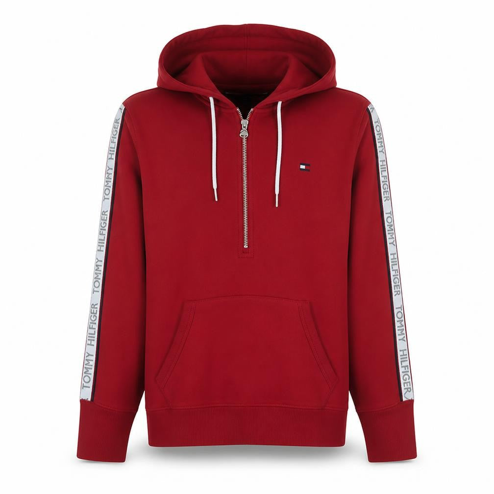 Tommy Hilfiger Men's Red Logo 1/2 Zip Hoodie Size L