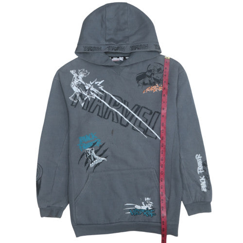 Marvel Boys Grey Pullover Hoodie 14-15 Years Captain America Wolverine Print