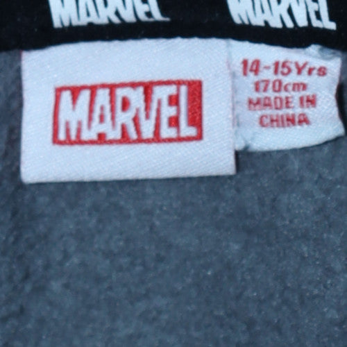 Marvel Boys Grey Pullover Hoodie 14-15 Years Captain America Wolverine Print
