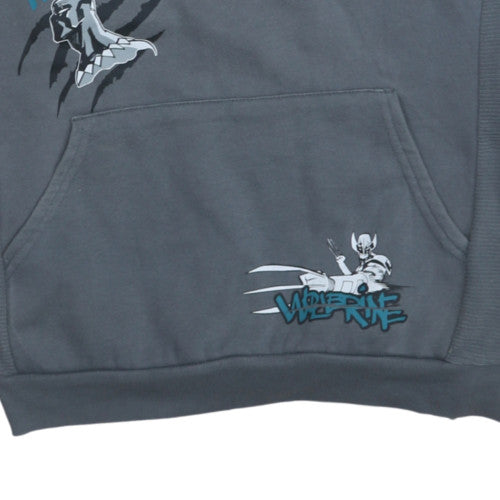 Marvel Boys Grey Pullover Hoodie 14-15 Years Captain America Wolverine Print