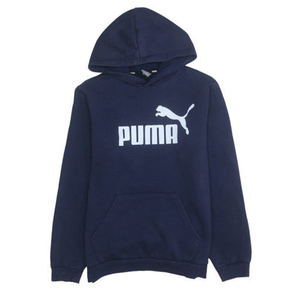 Additional front view of Puma boys’ navy blue pullover hoodie 15-16 years regular fit cotton blend