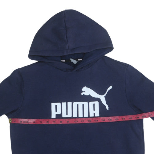 Puma Boys Navy Blue Pullover Hoodie 15-16 Years Regular Fit Cotton Blend