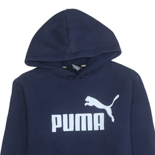 Puma Boys Navy Blue Pullover Hoodie 15-16 Years Regular Fit Cotton Blend