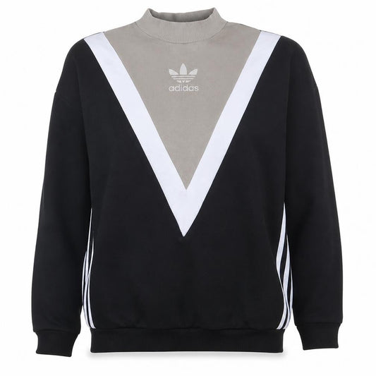Adidas Women's Black & Grey Pullover Sweatshirt Size 6 V-Neck Logo Style