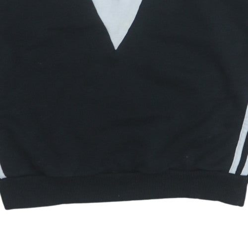 Adidas Women's Black & Grey Pullover Sweatshirt Size 6 V-Neck Logo Style