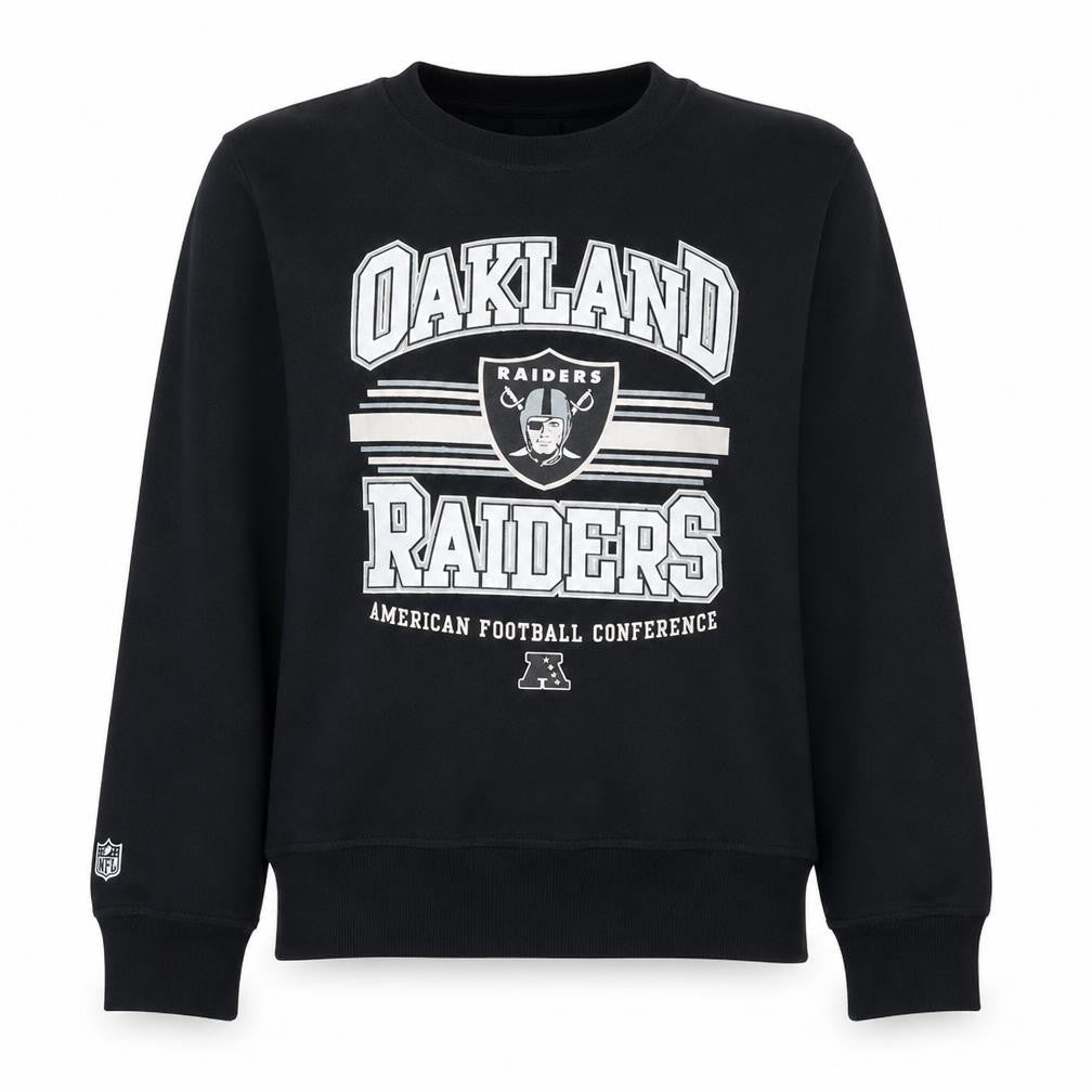 NFL Team Apparel Women's Black Oakland Raiders Pullover Sweatshirt M