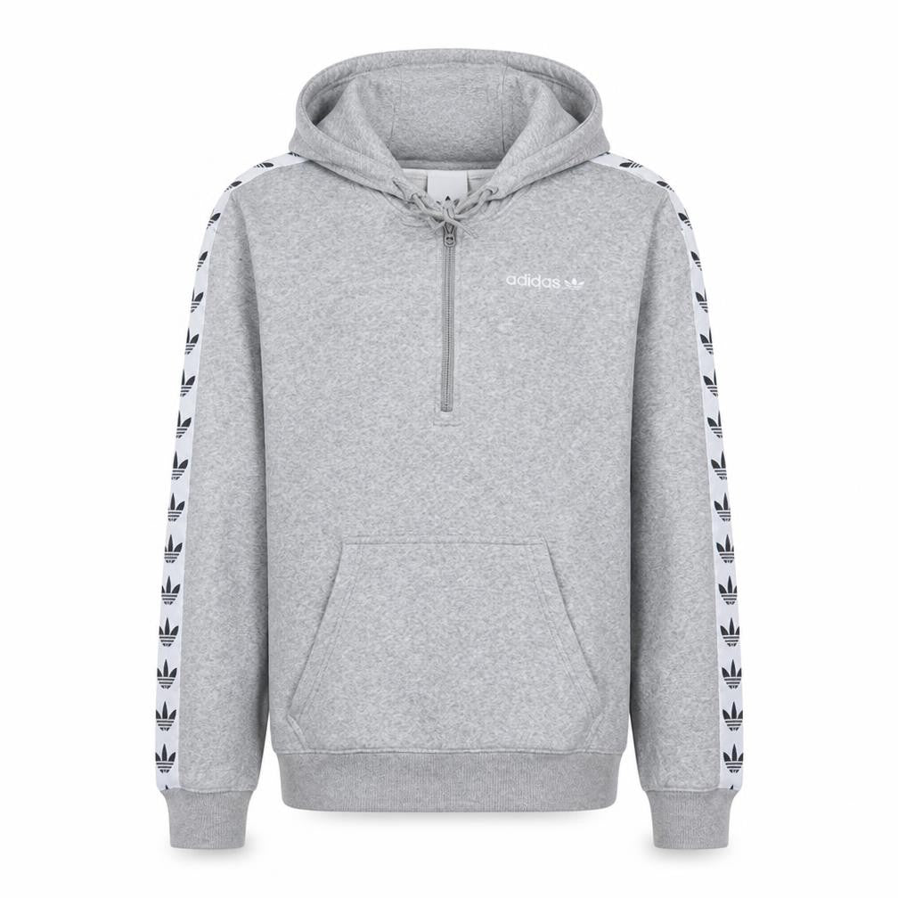Adidas Men's Grey 1/2 Zip Hoodie Size S Regular Fit Sportswear