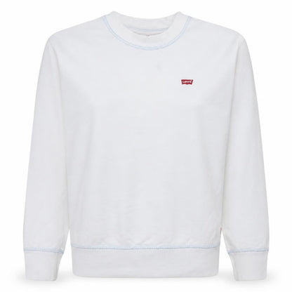 Levi's Women's White Cotton Crew Neck Pullover Sweatshirt XXS