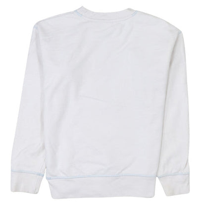 Levi's Women's White Cotton Crew Neck Pullover Sweatshirt XXS