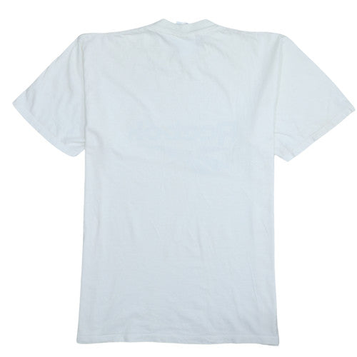 Reebok Men's White Graphic Print Crew Neck Cotton T-Shirt M