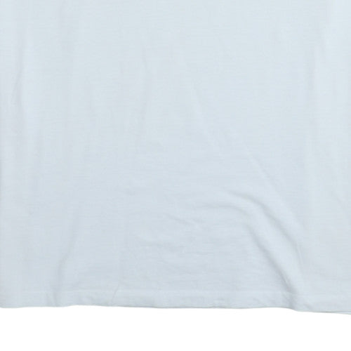 Reebok Men's White Graphic Print Crew Neck Cotton T-Shirt M