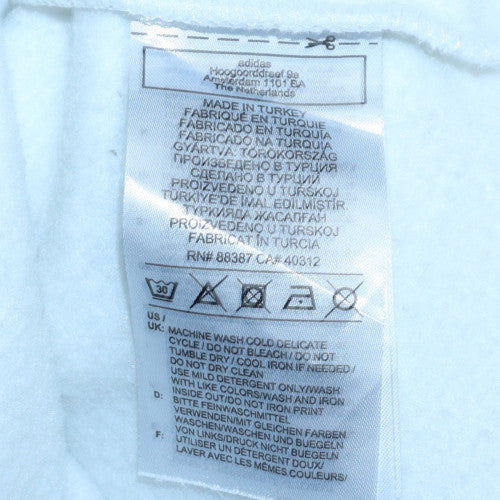 Adidas Womens White Crew Neck Pullover Sweatshirt UK 12 Cotton