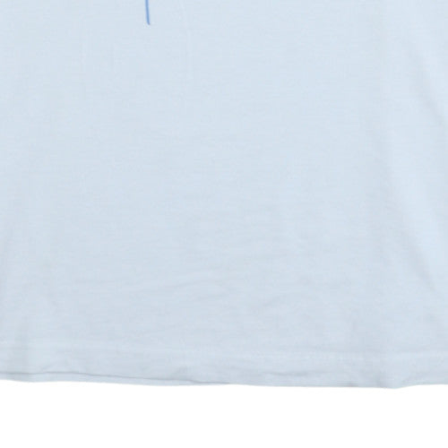 Adidas Men's White Graphic Print T-Shirt Size M Classic Crew Neck