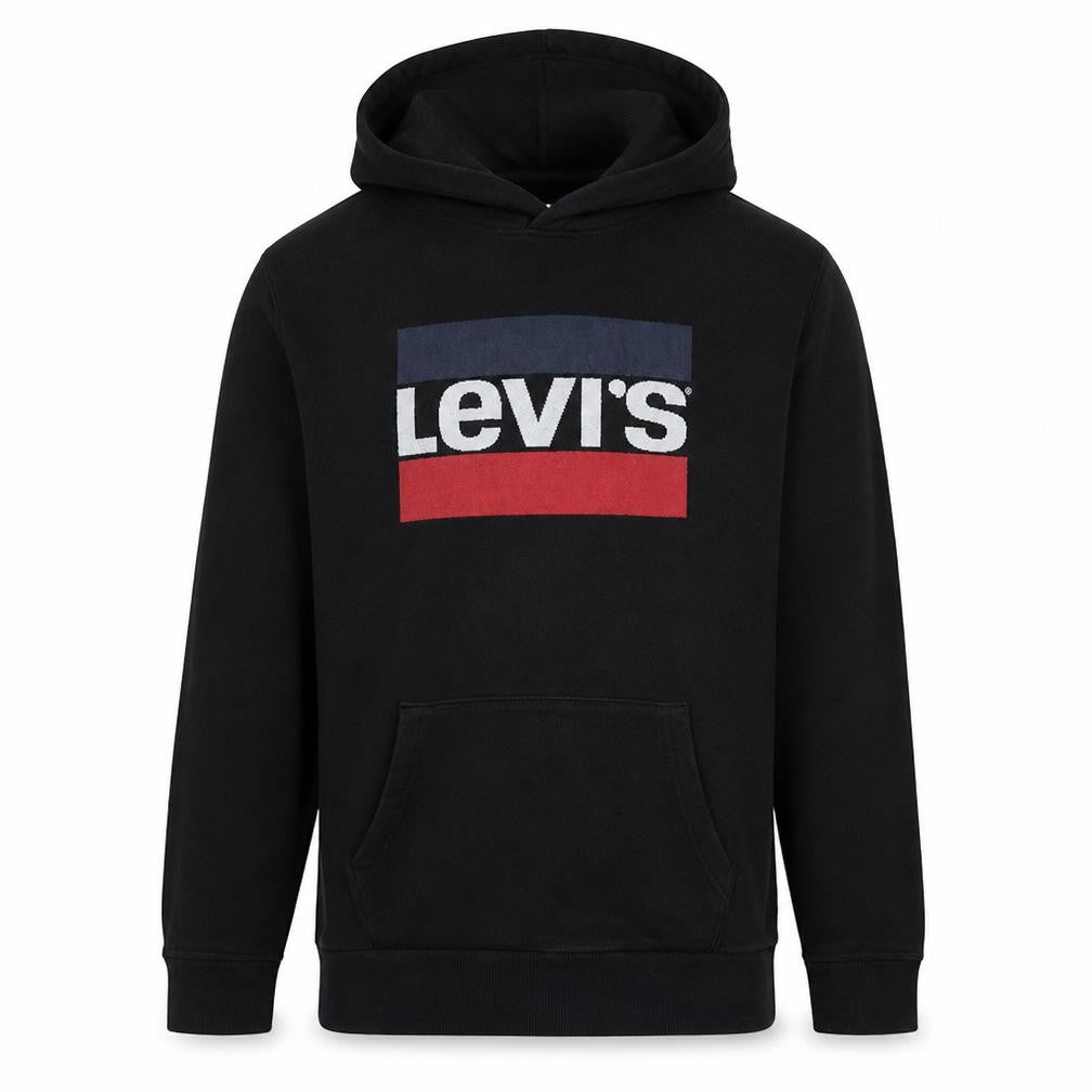 Levi's Men's Black Pullover Hoodie L Fleece Graphic Logo Sweatshirt