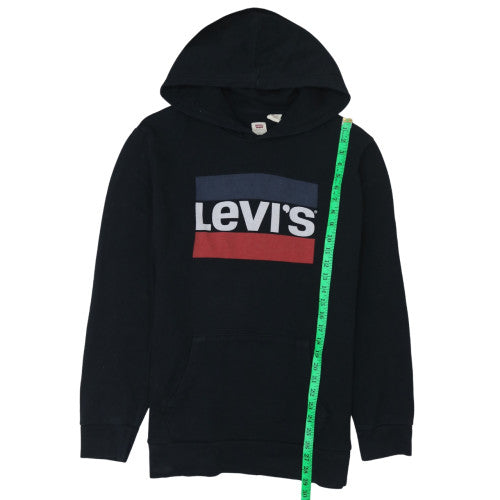 Levi's Men's Black Pullover Hoodie L Fleece Graphic Logo Sweatshirt