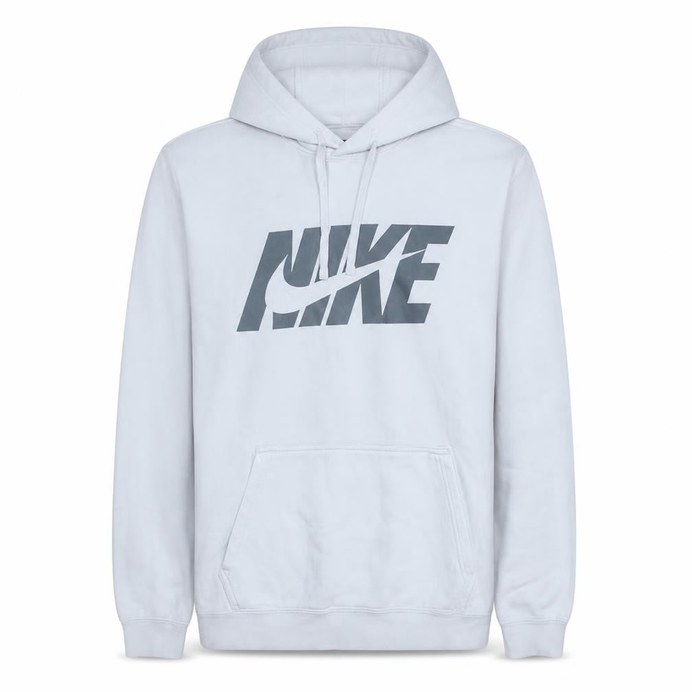 Nike Mens White Pullover Hoodie L Regular Fit Fleece Sweatshirt