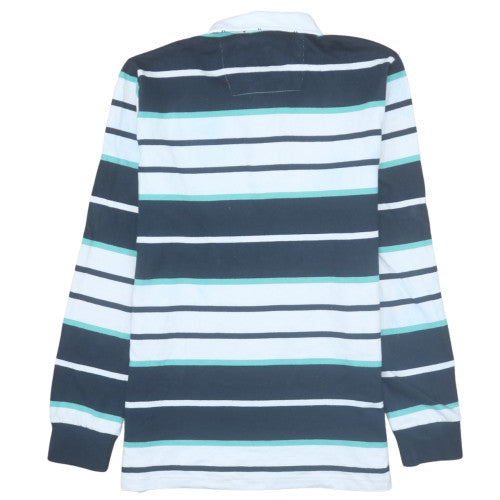 Crew Clothing Company Men's Multicoloured Striped Long Sleeve Polo Shirt Size M