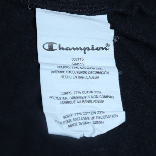Champion Boys Black Full Zip Hoodie XL 13-14 Years Cotton Blend Logo