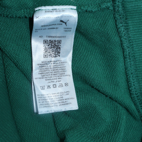 Puma Women’s Green Pullover Hoodie Size L Relaxed Fit Fleece Sweatshirt
