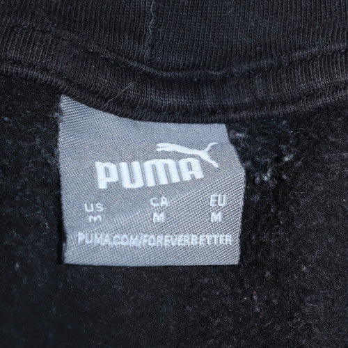 Puma Men's Black Pullover Hoodie M Regular Fit Fleece Sweatshirt