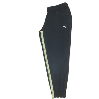 Close-up detail of Puma Men's Black Jogger Sweatpants Medium Cotton Blend