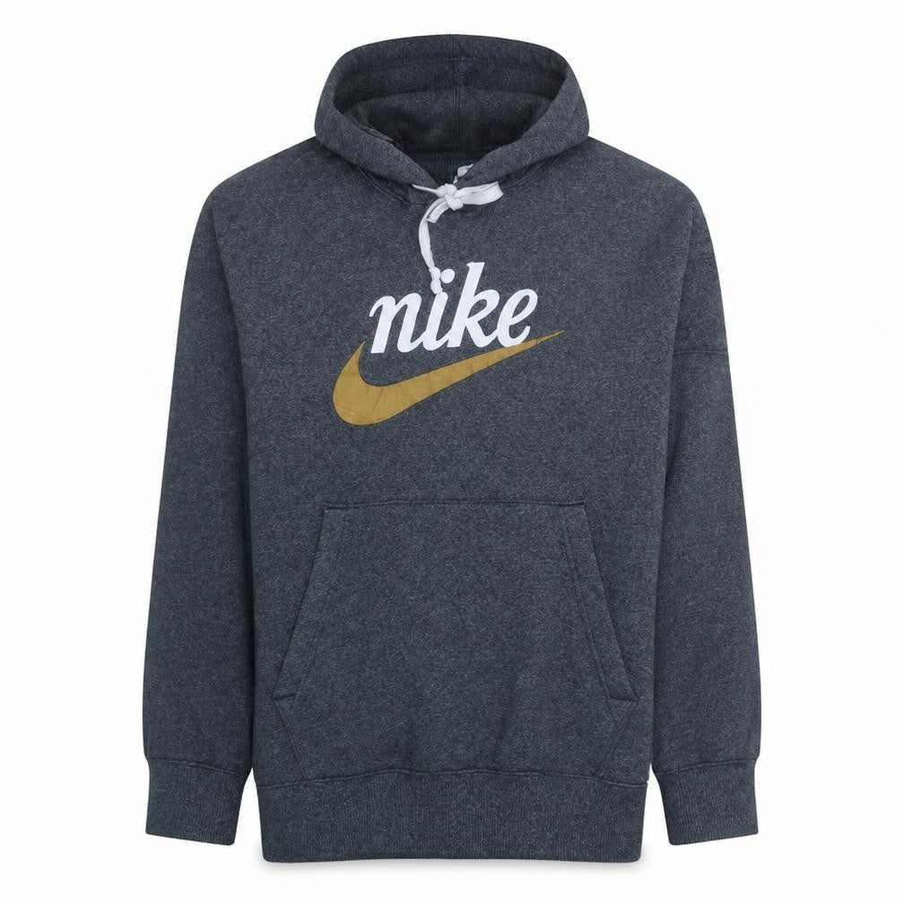 Nike Men's Grey Pullover Hoodie L Logo Graphic Sweatshirt