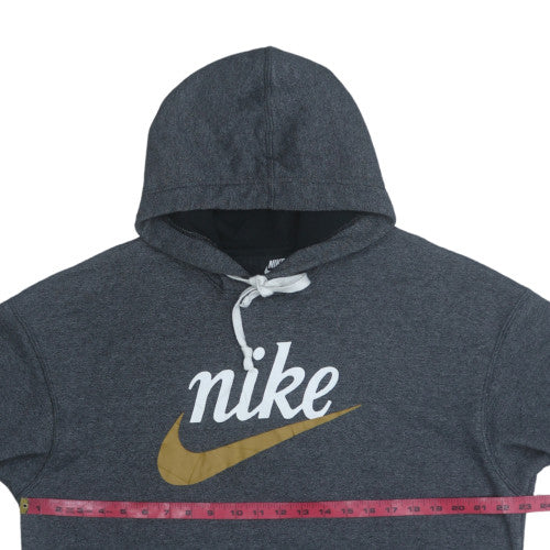 Nike Men's Grey Pullover Hoodie L Logo Graphic Sweatshirt
