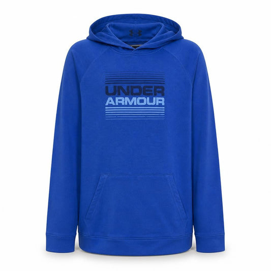 Under Armour Boys Blue Pullover Hoodie YXL Loose Fit Sportswear
