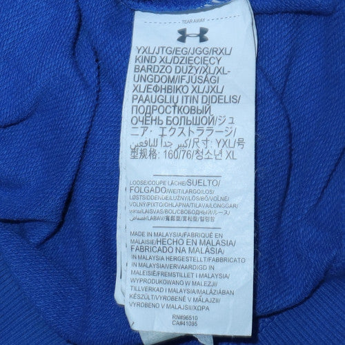 Under Armour Boys Blue Pullover Hoodie YXL Loose Fit Sportswear