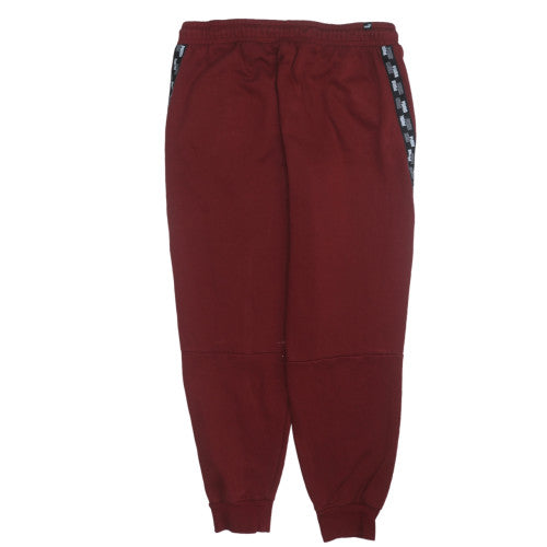 Puma Men’s Red XL Jogger Sweatpants with Logo Tape Sides