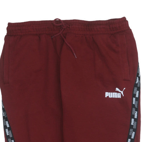 Puma Men’s Red XL Jogger Sweatpants with Logo Tape Sides