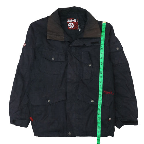 Quiksilver Men's Black L Military Style Cotton Twill Jacket
