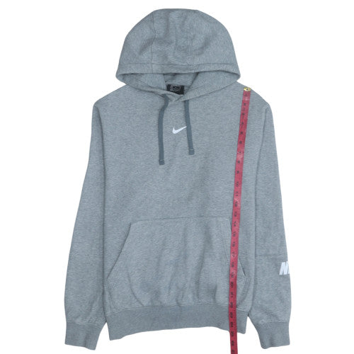 Nike Men's Grey Pullover Hoodie M Regular Fit Fleece Sweatshirt