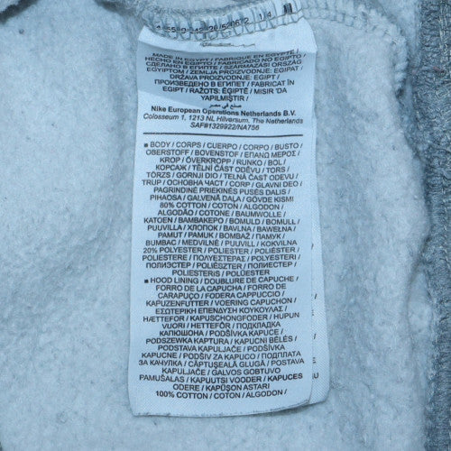 Nike Men's Grey Pullover Hoodie M Regular Fit Fleece Sweatshirt