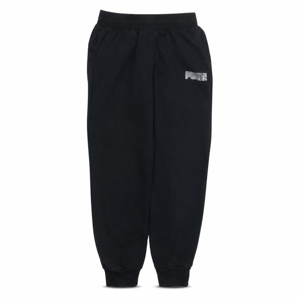 Puma Women's Black Jogger Trousers Size S Fleece Elastic Waist