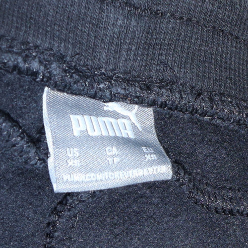 Puma Women's Black Jogger Trousers Size S Fleece Elastic Waist