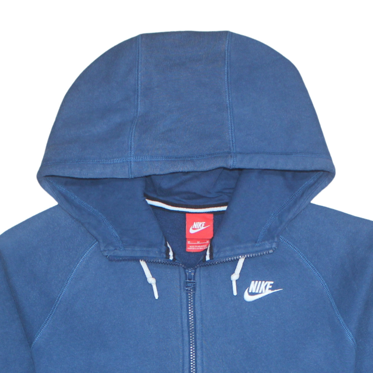 Nike Men's Blue Full Zip Hoodie M Cotton Blend Fleece Sportswear