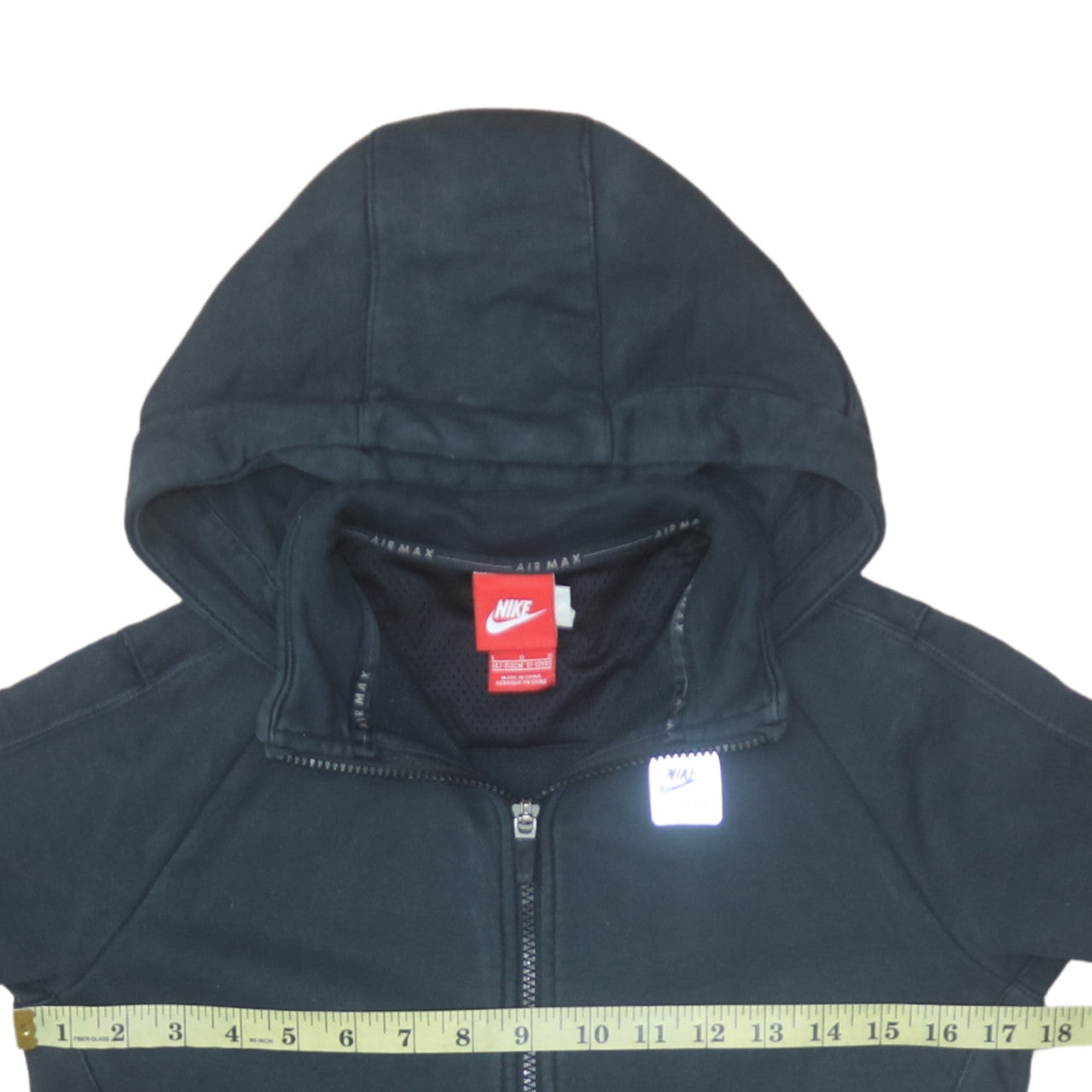 Nike Boys Black Full Zip Hoodie 12-13 Years Air Max Lined Sweatshirt