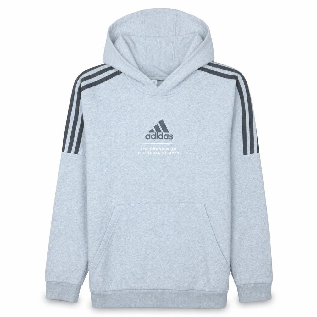 Adidas Boys Grey Pullover Hoodie 15-16 Years Classic Fit Sportswear