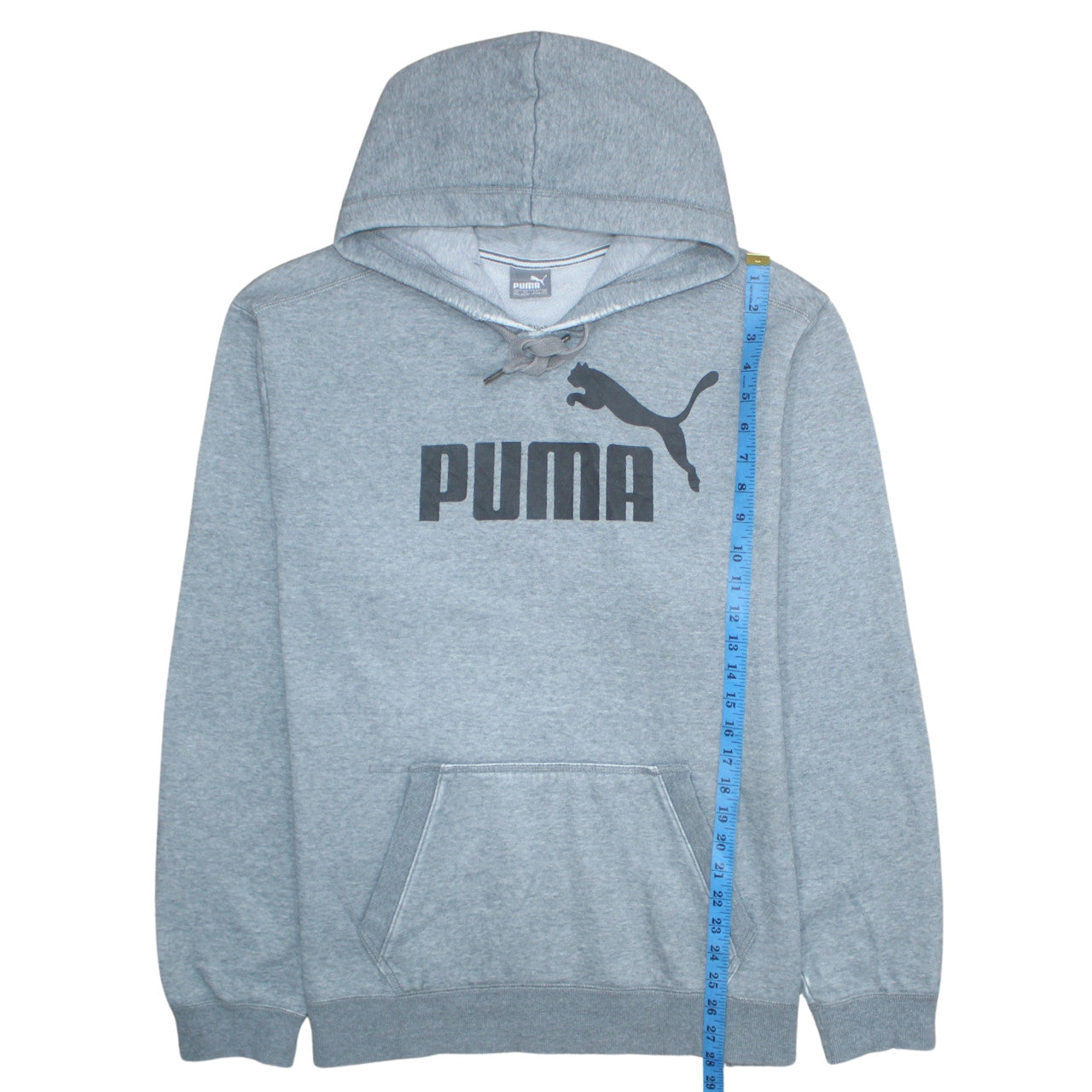 Puma Men Grey 2XL Pullover Hoodie Graphic Print Sweatshirt