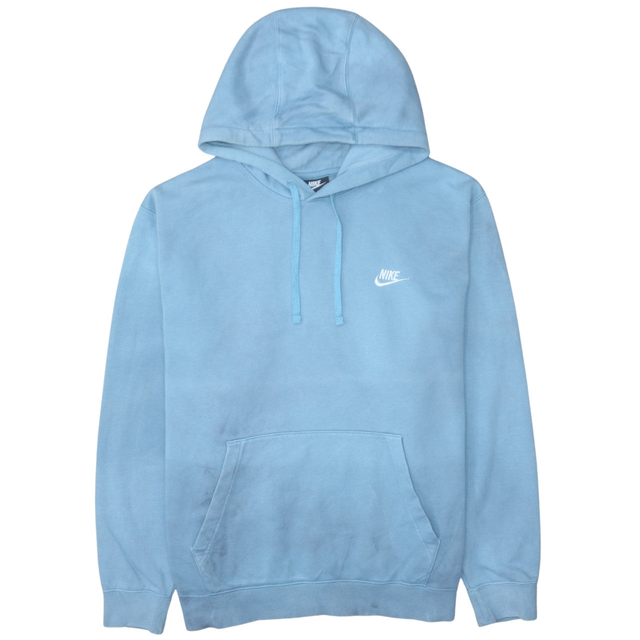 Nike Men Blue Pullover Hoodie XL Fleece Cotton Blend Logo Sweatshirt
