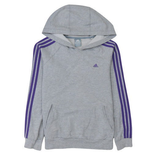 Adidas Women Grey Hooded Pullover Sweatshirt Size 14 Essentials